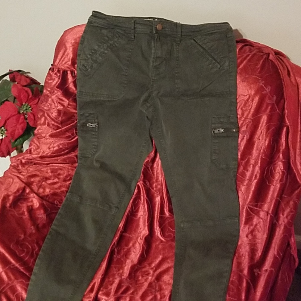 Massimo olive green mid rise jegging